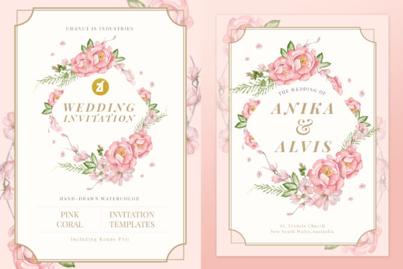 Designing Elegance: The Coral Pink Wedding Invitation Graphic