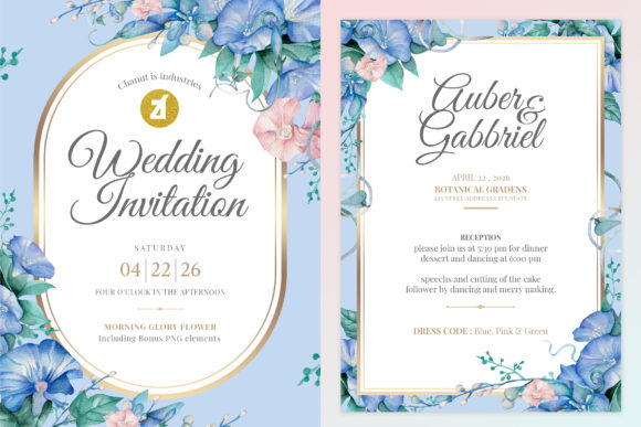 Designing Your Dream Wedding: The Morning Glory Wedding Invitation Graphic