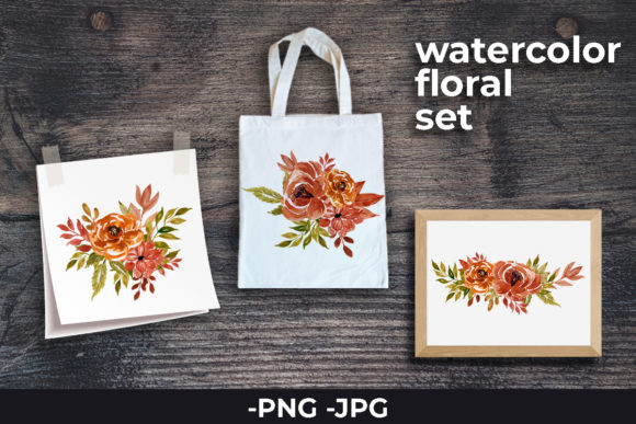 Watercolor Autumn Arrangement Set: A Seasonal Delight